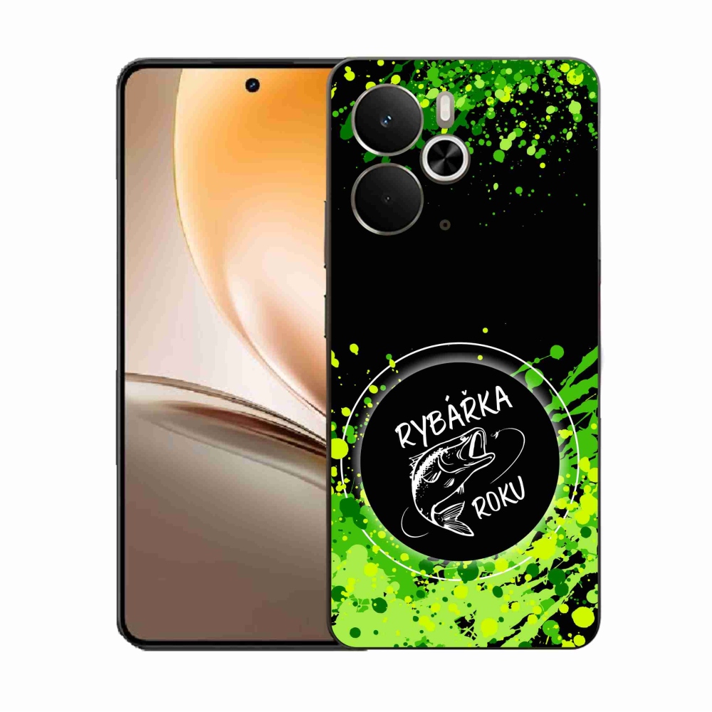 Gélový kryt mmCase na Realme 14 5G - rybárka roku čierne pozadie