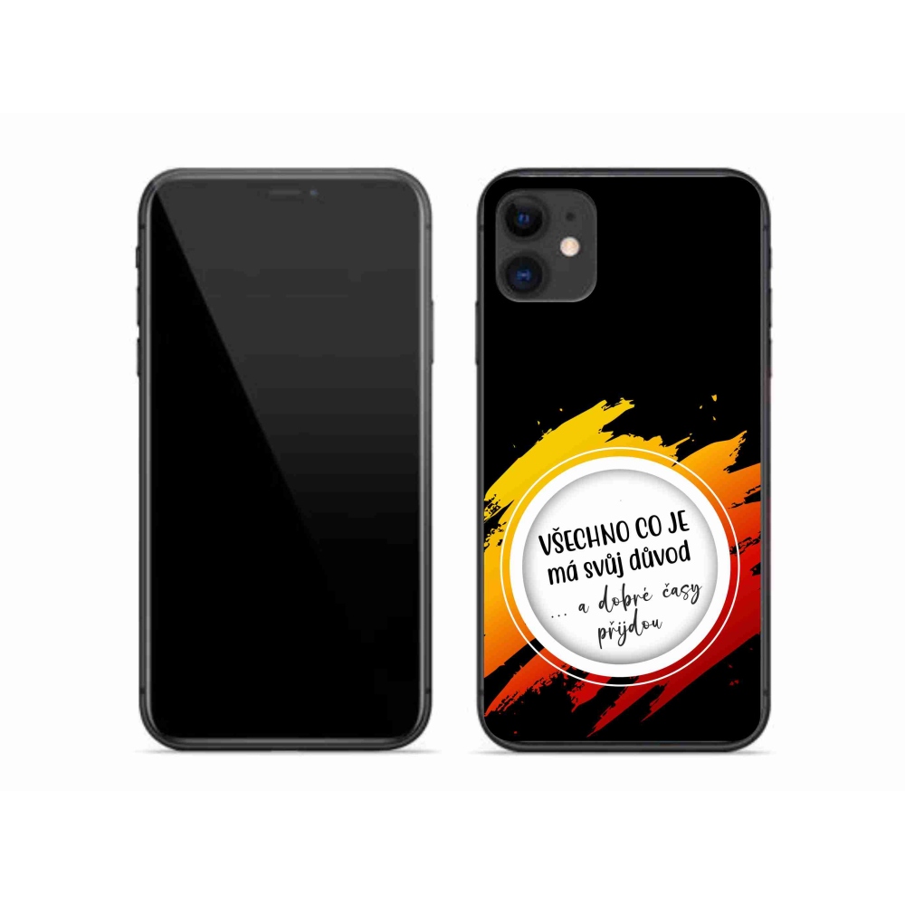 Gélový kryt mmCase na iPhone 11 - citát 3 čierne pozadie