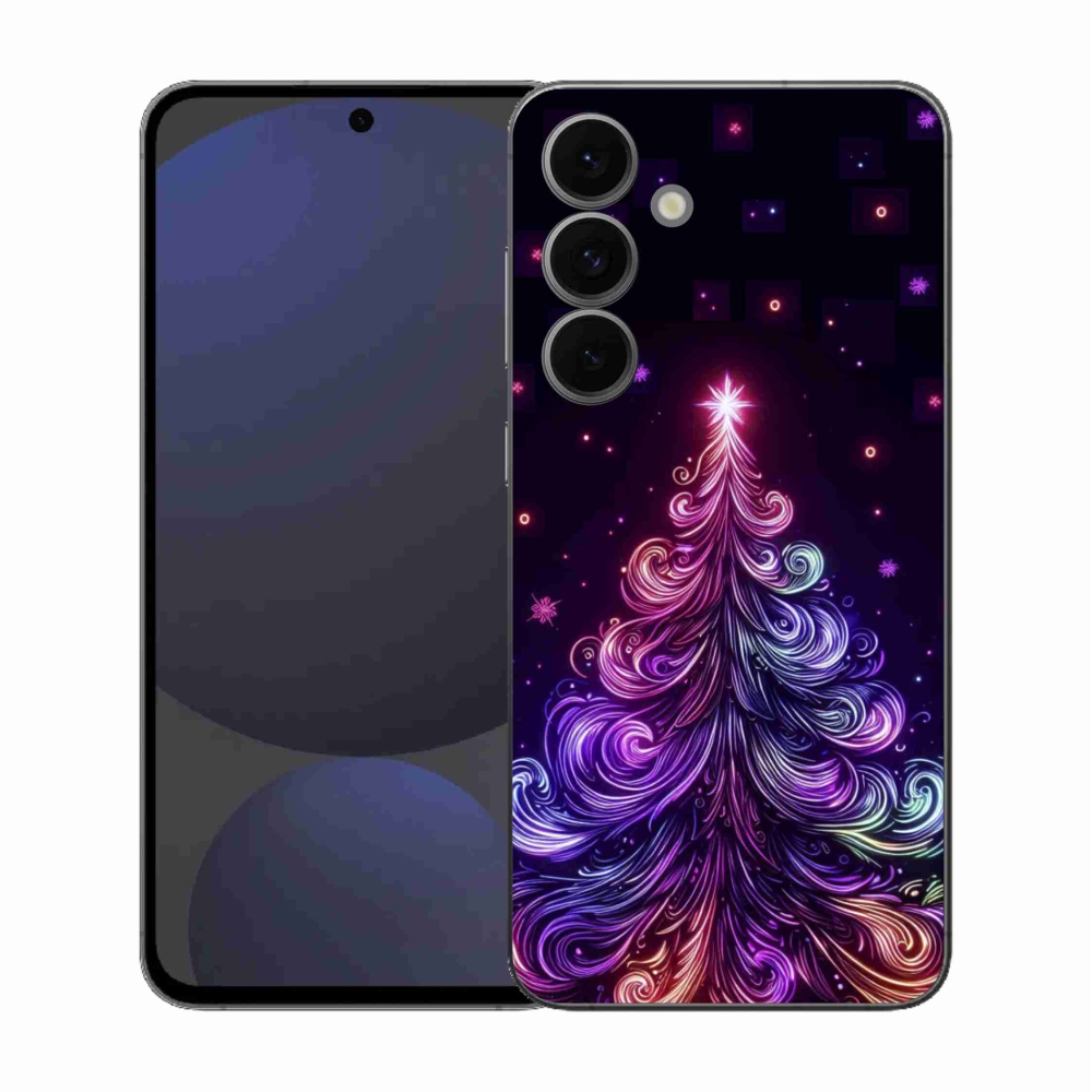 Gélový kryt mmCase na Samsung Galaxy S25 FE - neónový vianočný stromček 1