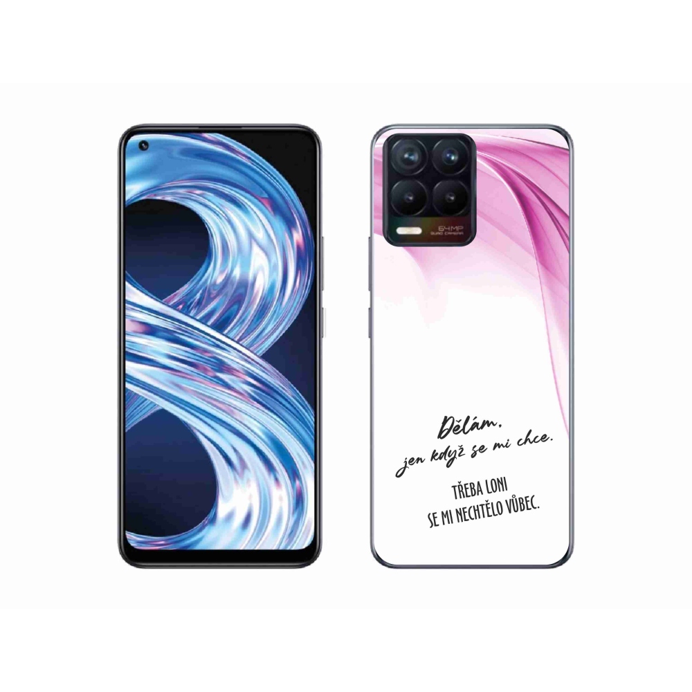 Gélový kryt mmCase na Realme 8 4G - vtipný text 12 biele pozadie