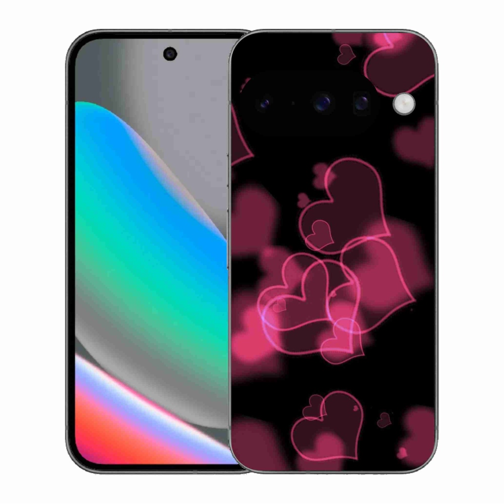 Gélový kryt mmCase na Google Pixel 10 - červené srdiečka