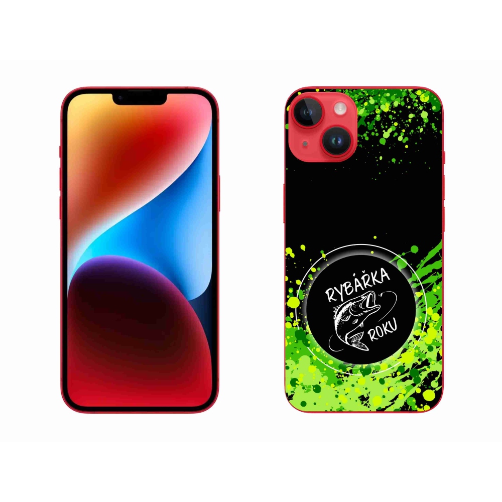 Gélový kryt mmCase na iPhone 14 Plus - rybárka roku čierne pozadie