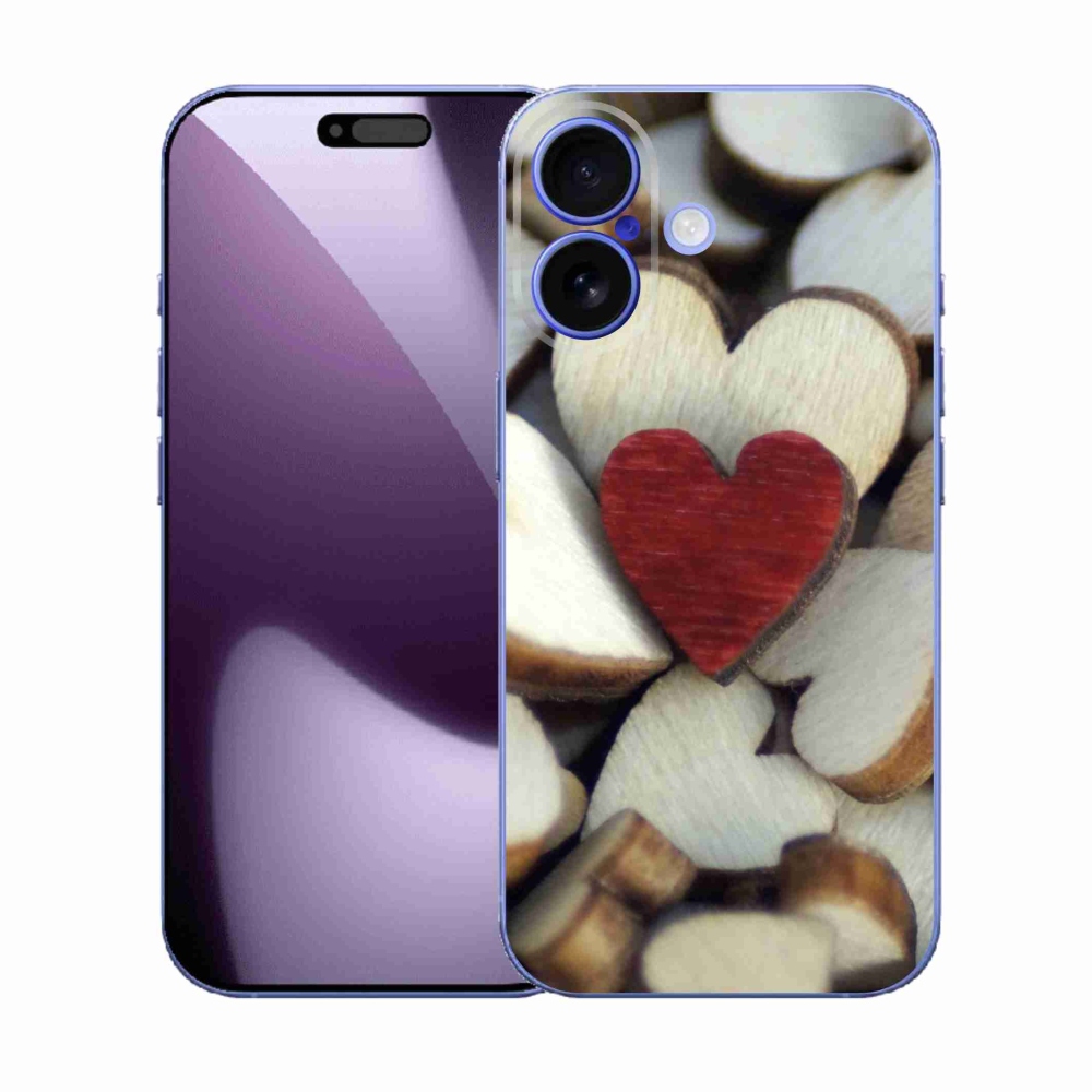 Gélový kryt mmCase na iPhone 17 - gravírované červené srdce