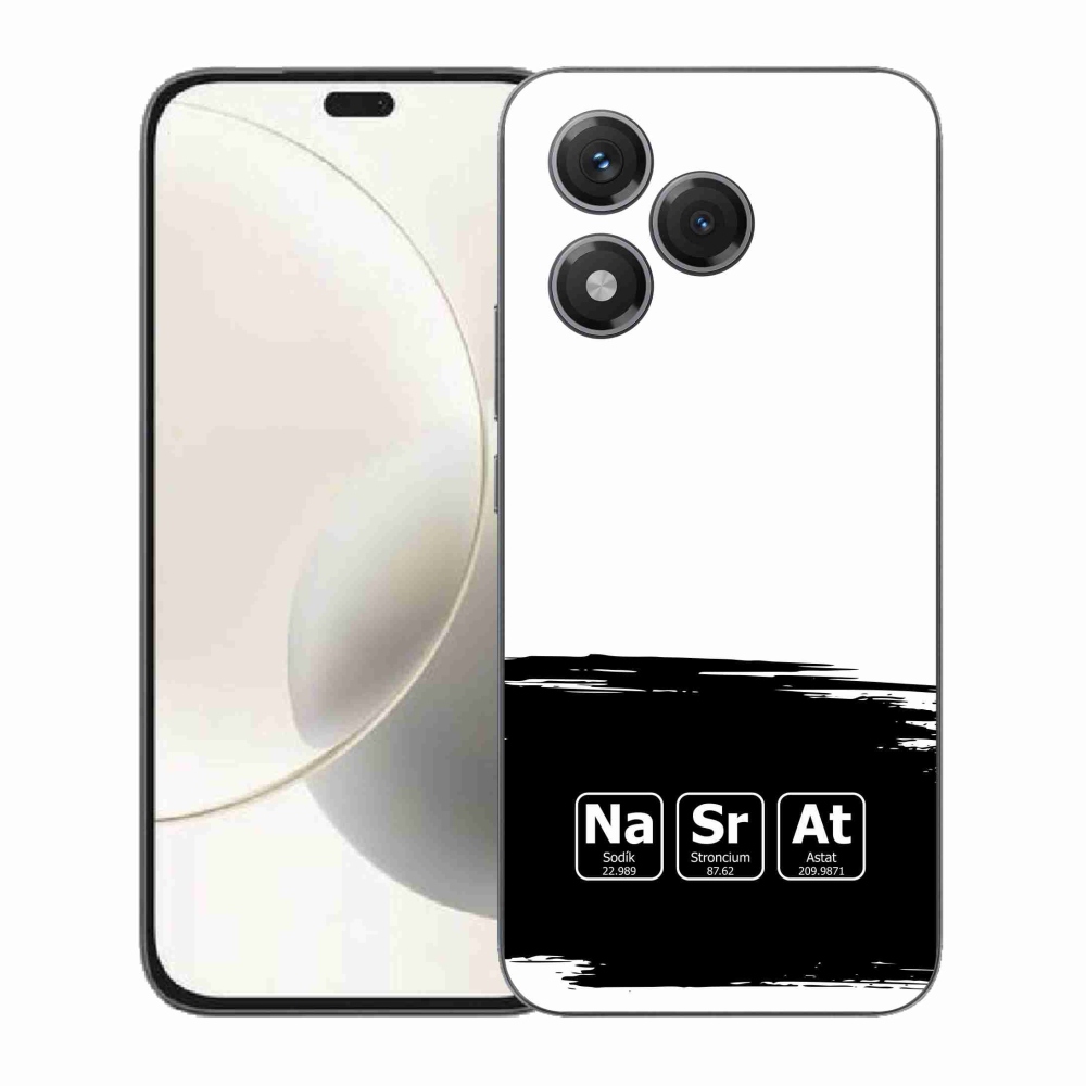 Gélový kryt mmCase na Honor 400 Lite - chemické prvky čiernobiele pozadie