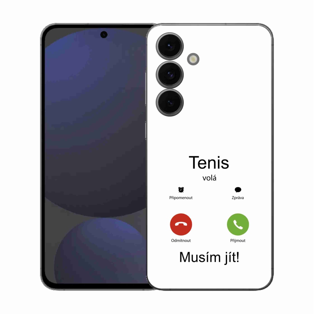 Gélový kryt mmCase na Samsung Galaxy S25 FE - tenis volá biele pozadie
