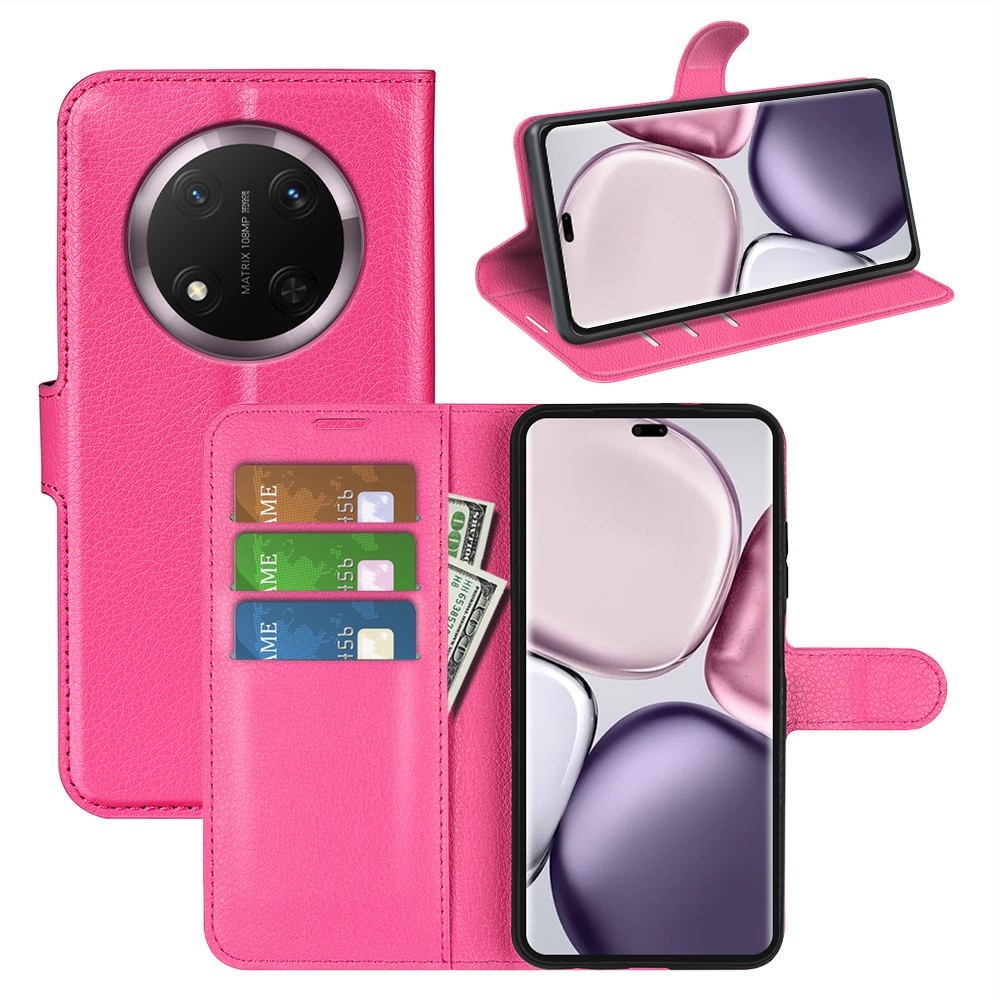 Litchi knižkové púzdro na Honor Magic 7 Lite 5G - rose