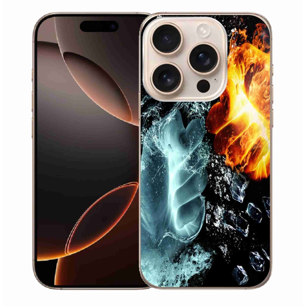 Gélový kryt mmCase na iPhone 16 Pro Max - voda a oheň