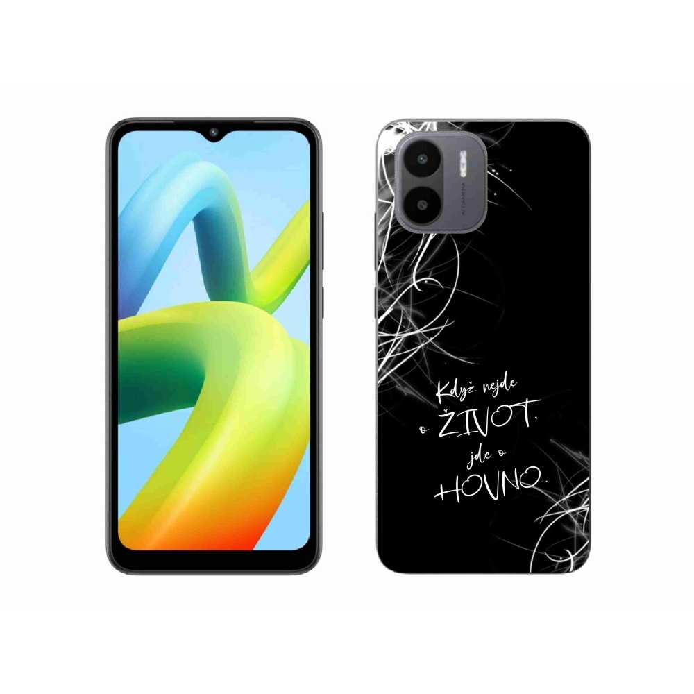 Gélový kryt mmCase na Xiaomi Redmi A1 - vtipný text 16 čierne pozadie