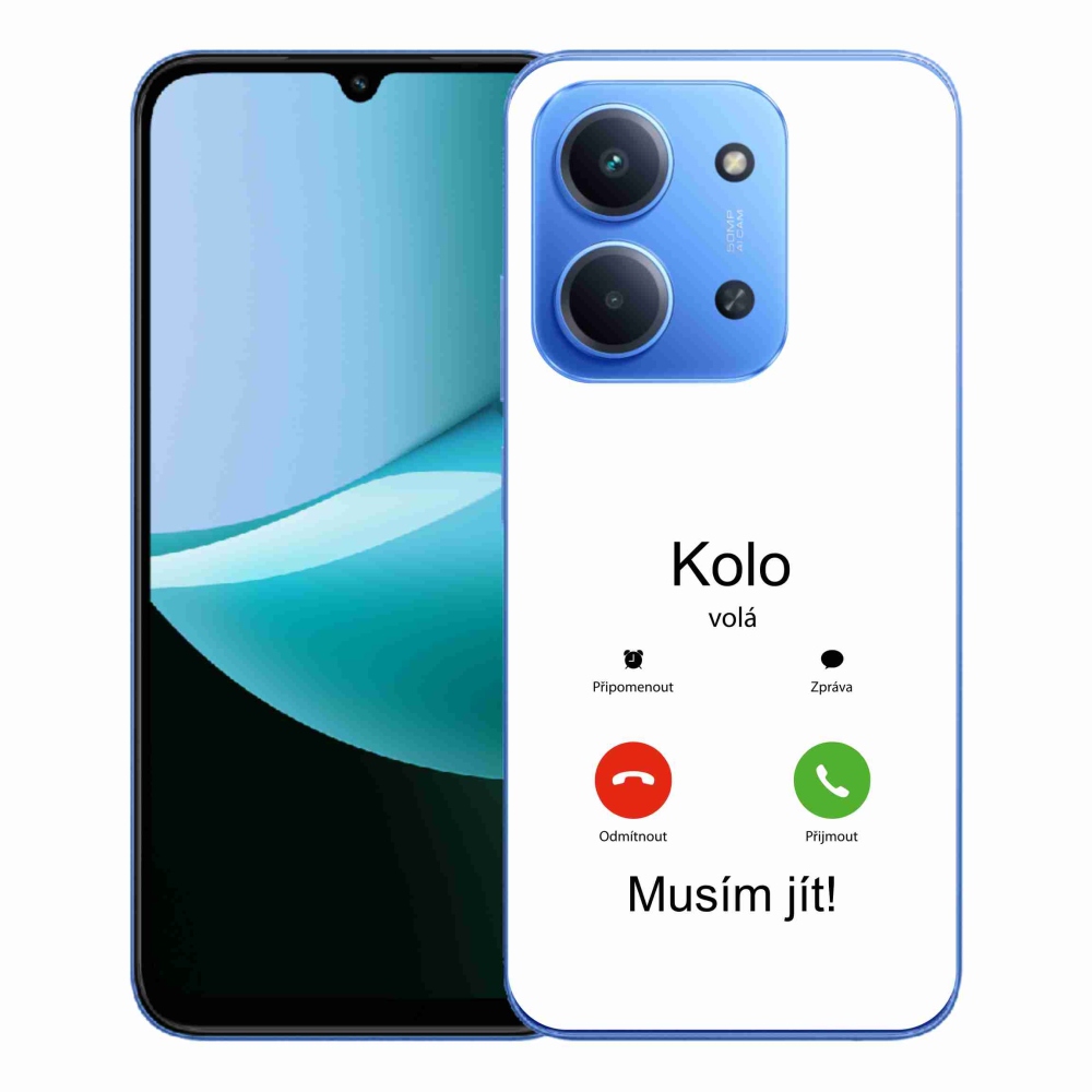 Gélový kryt mmCase na Xiaomi Redmi 15C 4G/5G (173mm) - kolo volá biele pozadie