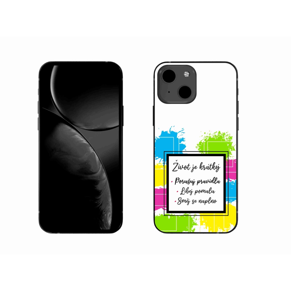 Gélový kryt mmCase na iPhone 13 6.1 - citát 5 biele pozadie