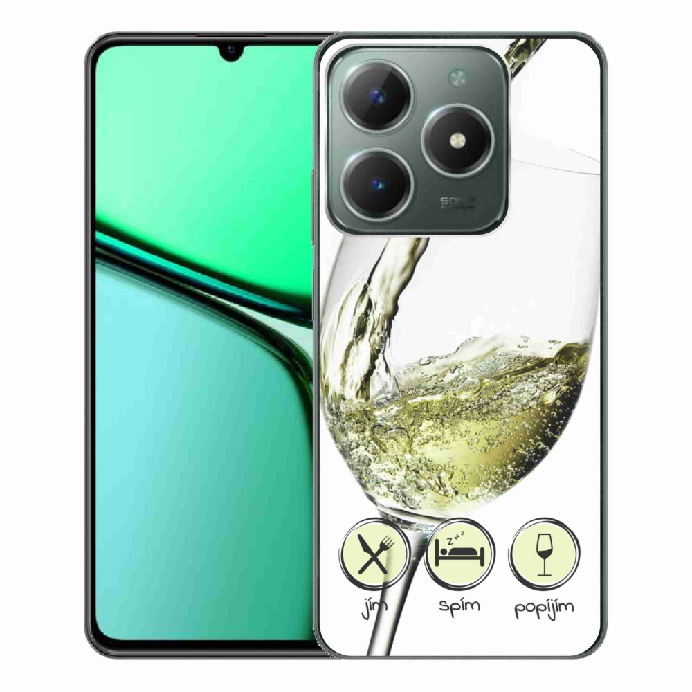 Gélový obal mmCase na Realme C61 - pohár vína bielej