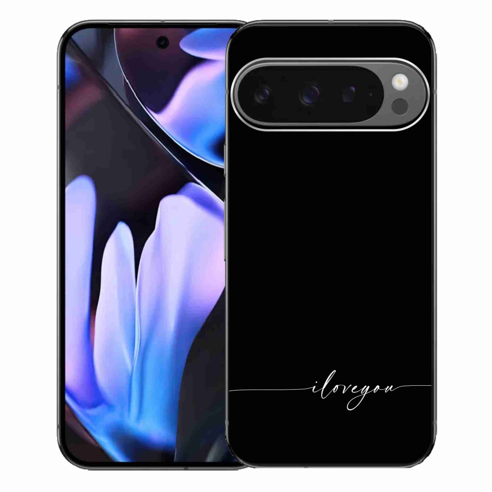 Gélový kryt mmCase na Google Pixel 9 Pro XL - I love you čierne pozadie