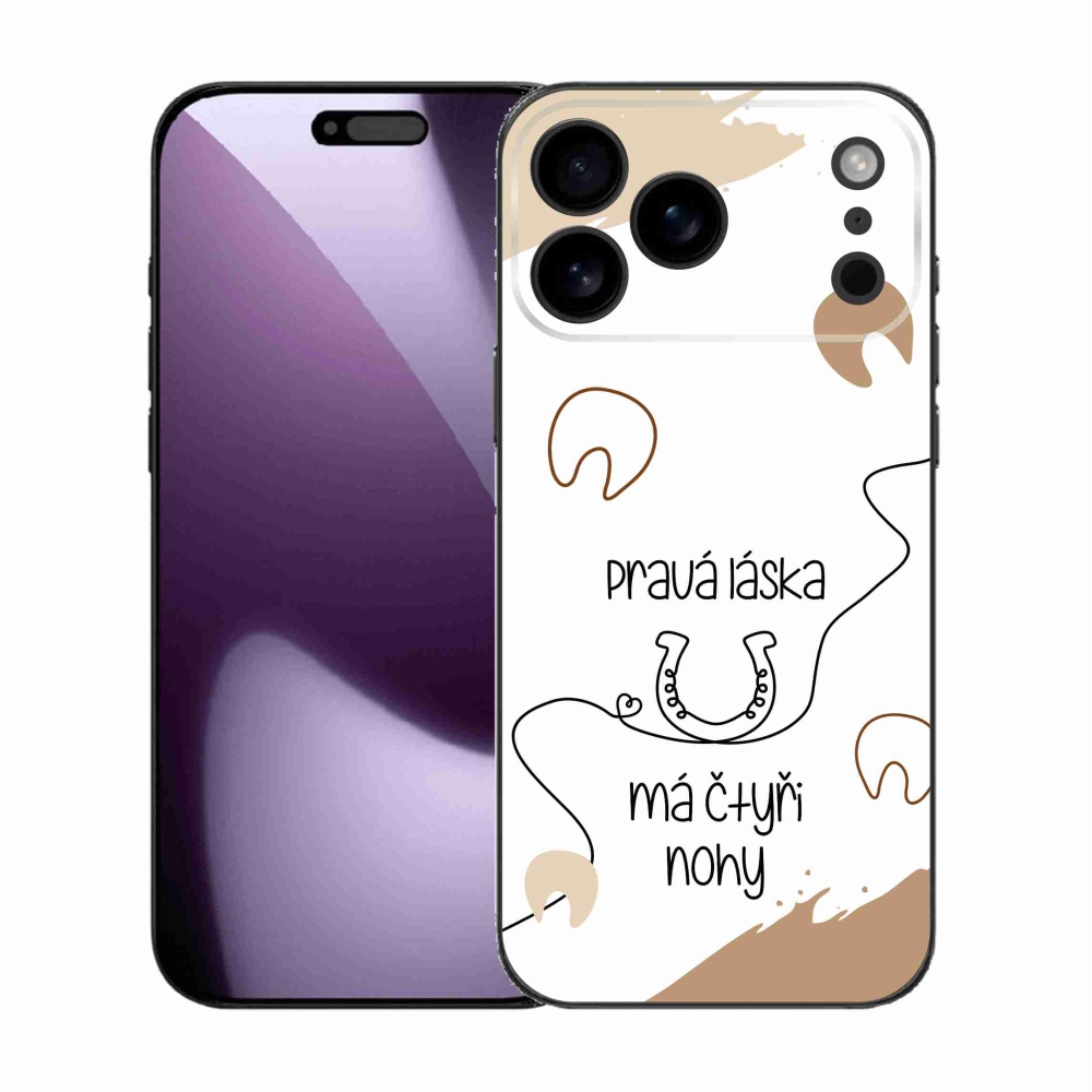 Gélový kryt mmCase na iPhone 17 Pro Max - konský motív biele pozadie