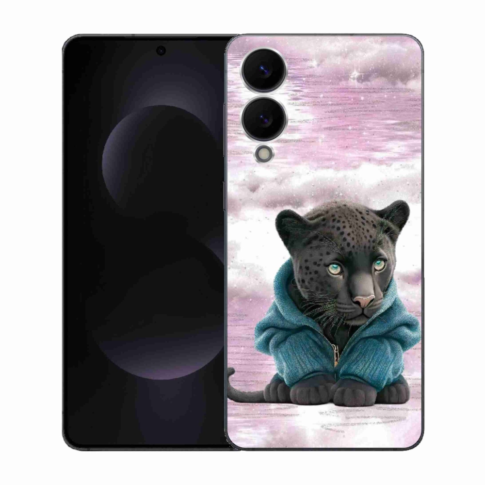 Gélový kryt mmCase na Samsung Galaxy S25 Edge - čierny panter vo svetri