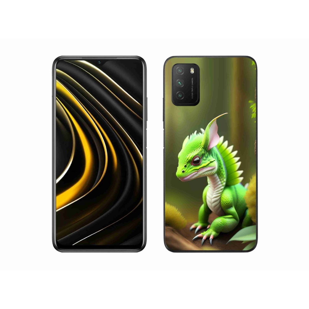 Gélový kryt mmCase na Xiaomi Poco M3 - zelený dráčik