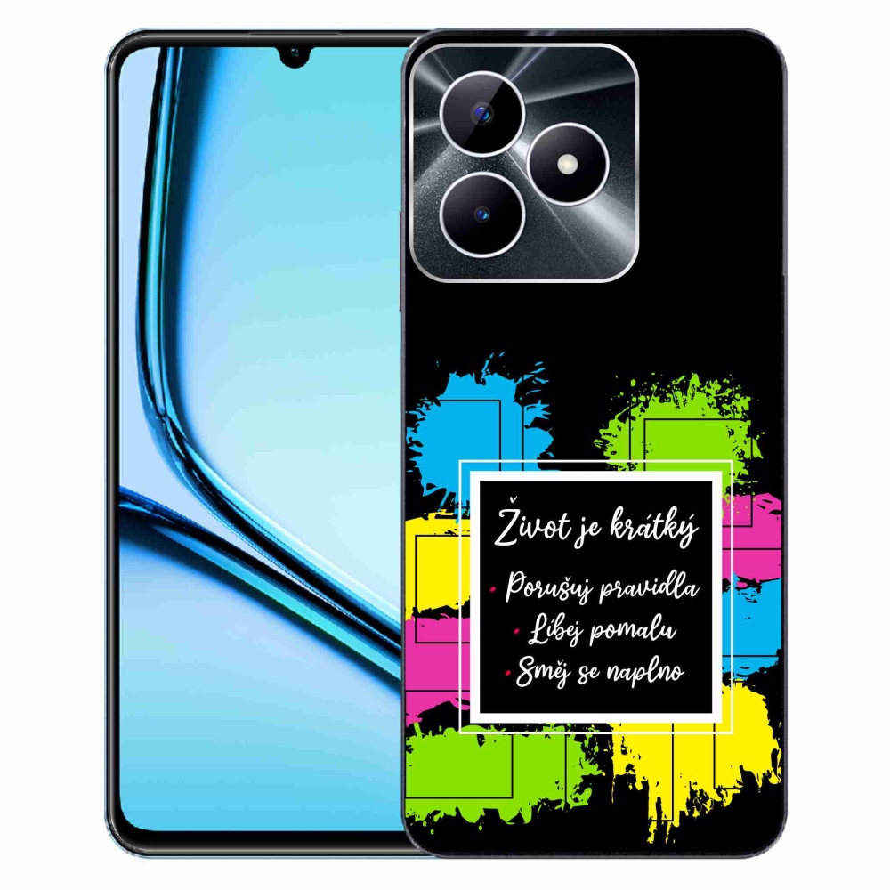 Gélový kryt mmCase na Realme Note 50 - citát 5 čierne pozadie