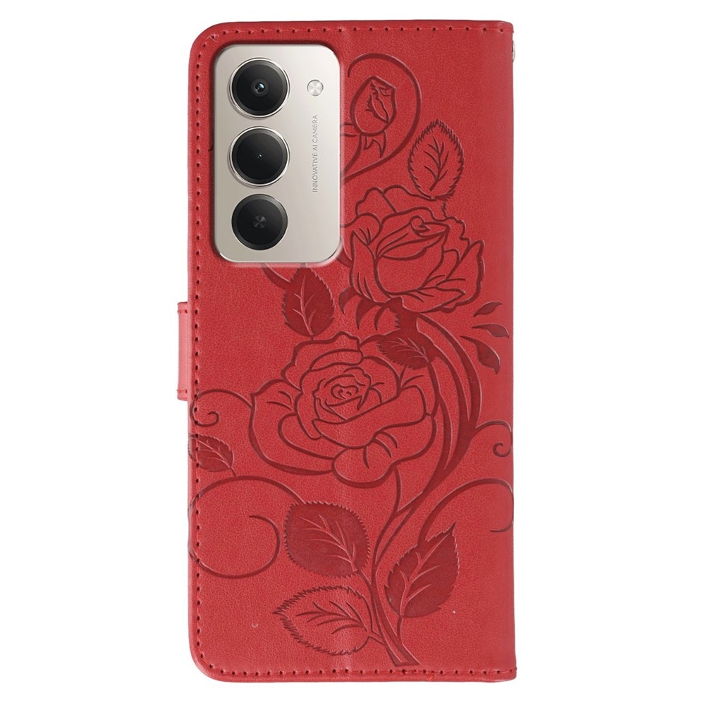 Roses knižkové púzdro na Xiaomi Redmi 15 5G - červené
