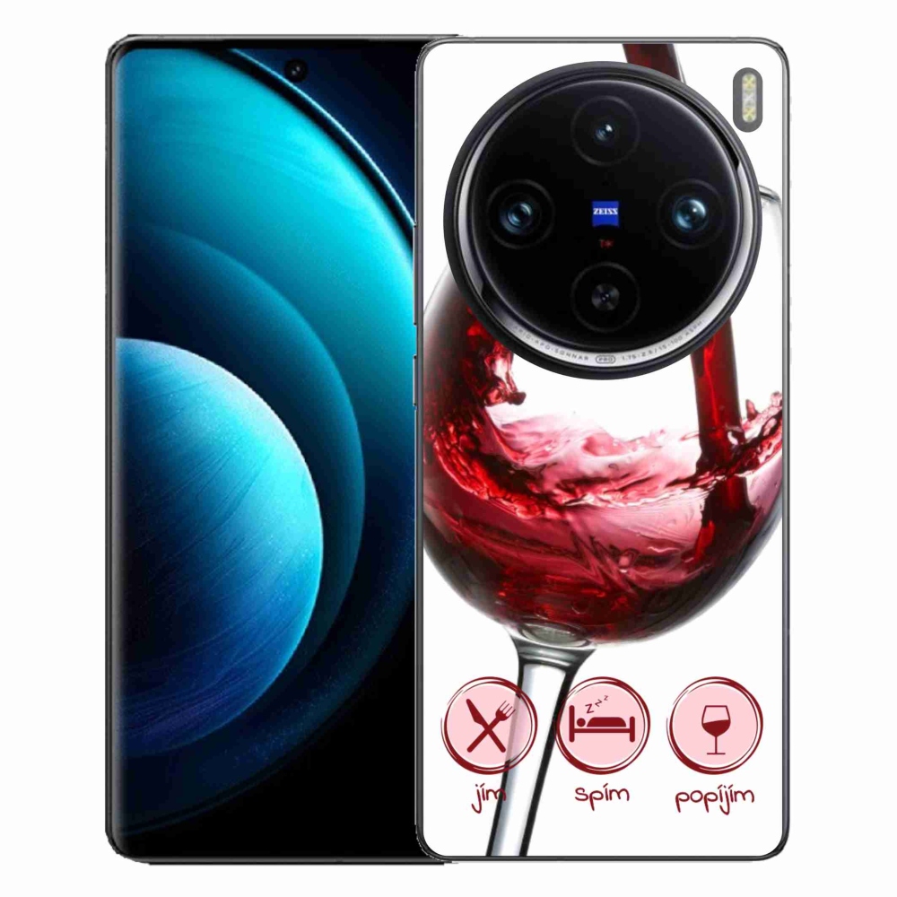 Gélový obal mmCase na Vivo X100 Pro 5G - pohár vína červené