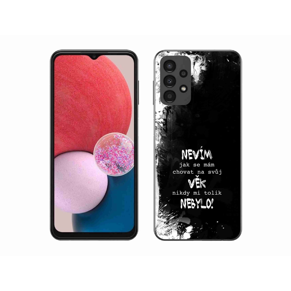 Gélový kryt mmCase na Samsung Galaxy A13 4G - vtipný text 14 čierne pozadie