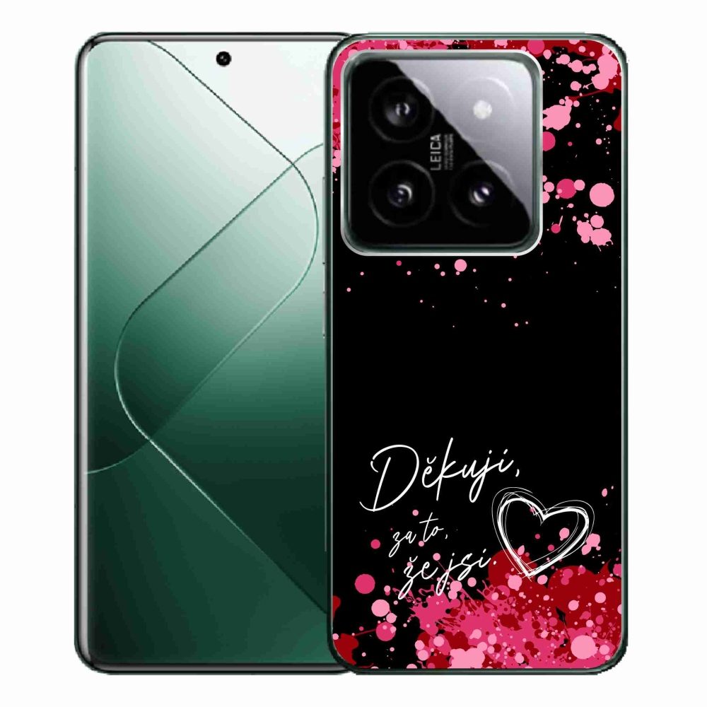 Gélový kryt mmCase na Xiaomi 14 Pro - zamilovaný text 2 čierne pozadie