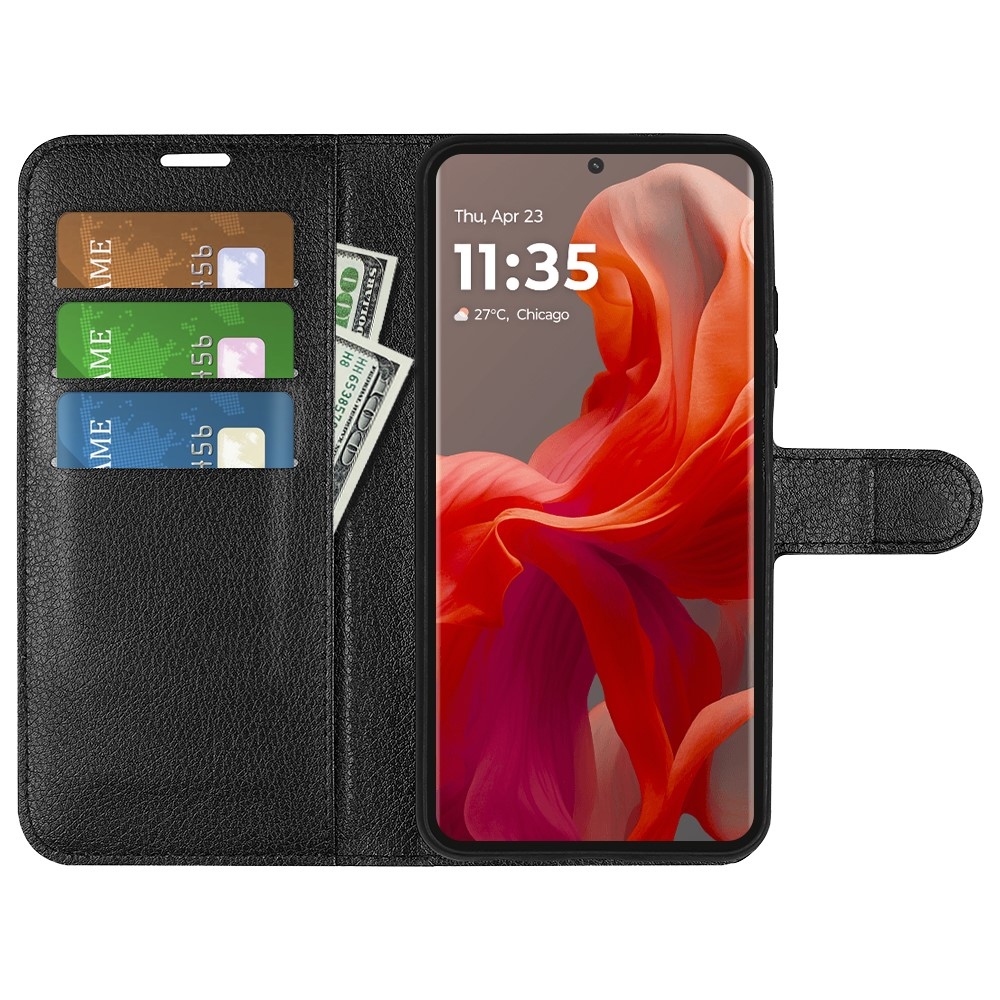 Litchi knižkové púzdro na Motorola Moto G85 5G - čierne