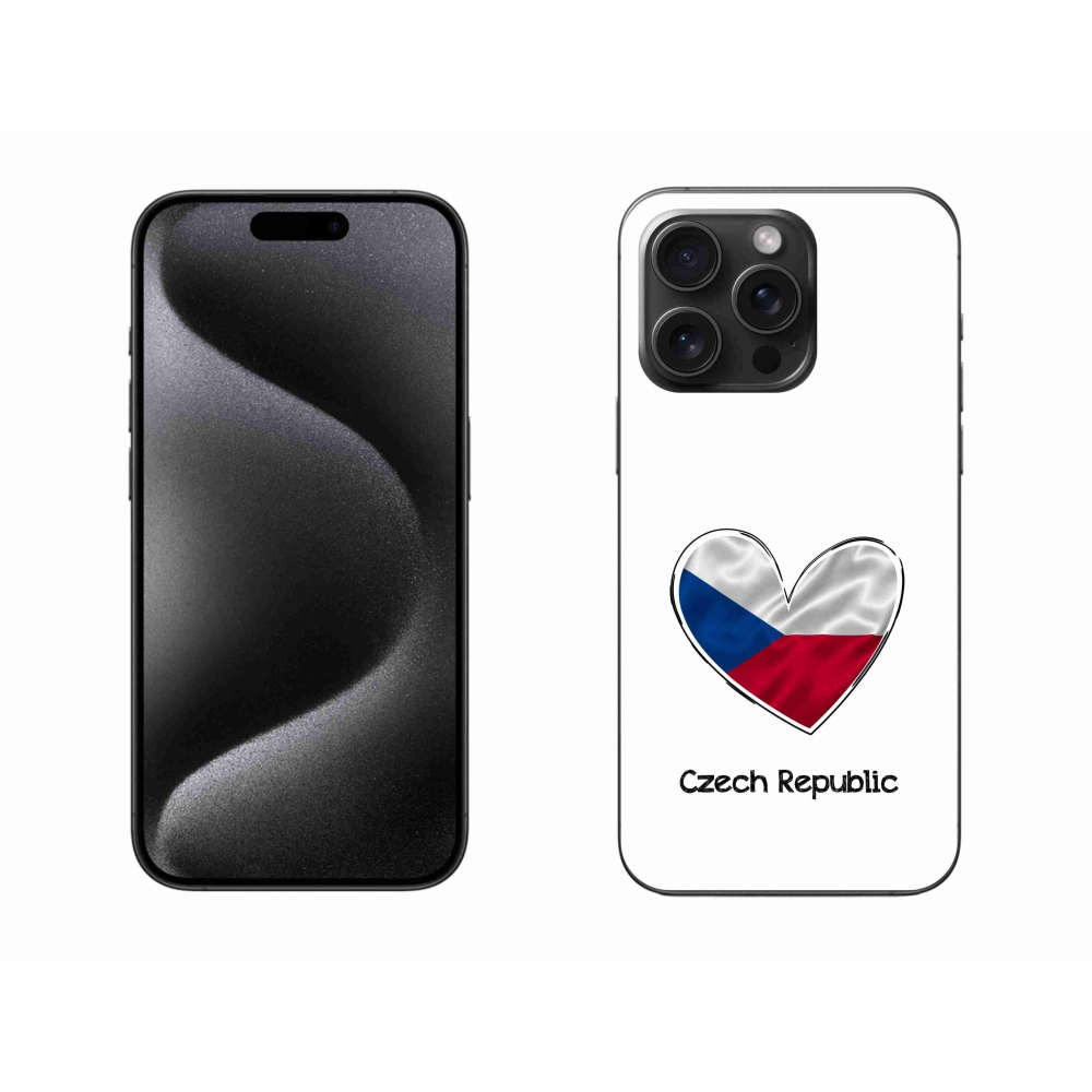 Gélový kryt mmCase na iPhone 15 Pro Max - vlajka srdca biele pozadie