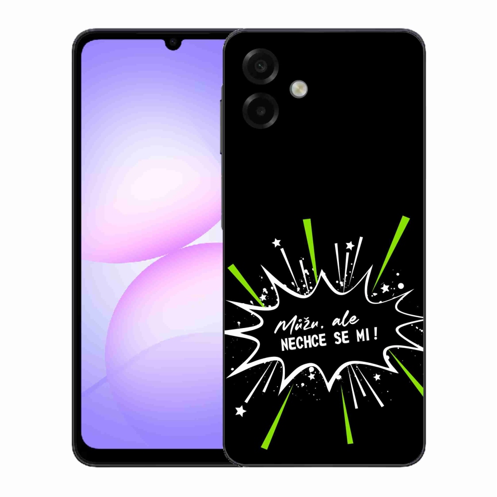 Gélový kryt mmCase na Samsung Galaxy A07 4G - vtipný text 11 čierne pozadie