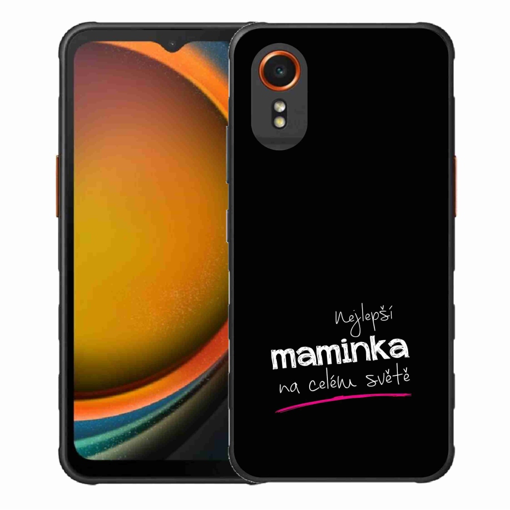 Gélový kryt mmCase na Samsung Galaxy Xcover 7 - najlepšia mamička 4 čierne pozadie