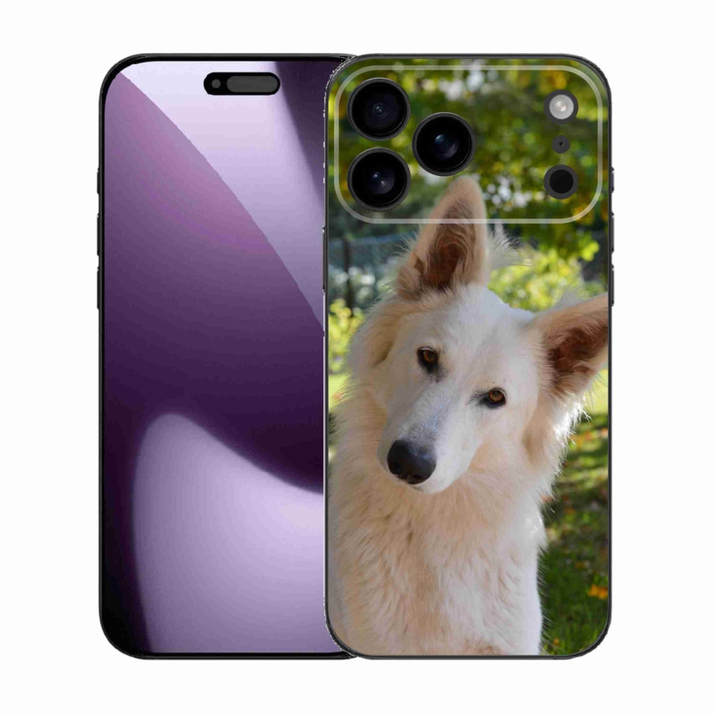 Gélový kryt mmCase na iPhone 17 Pro Max - biely švajčiarsky ovčiak 1