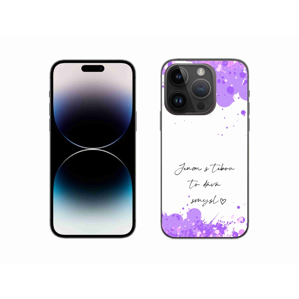 Gélový kryt mmCase na iPhone 14 Pro 6.1 - zamilovaný text biele pozadie