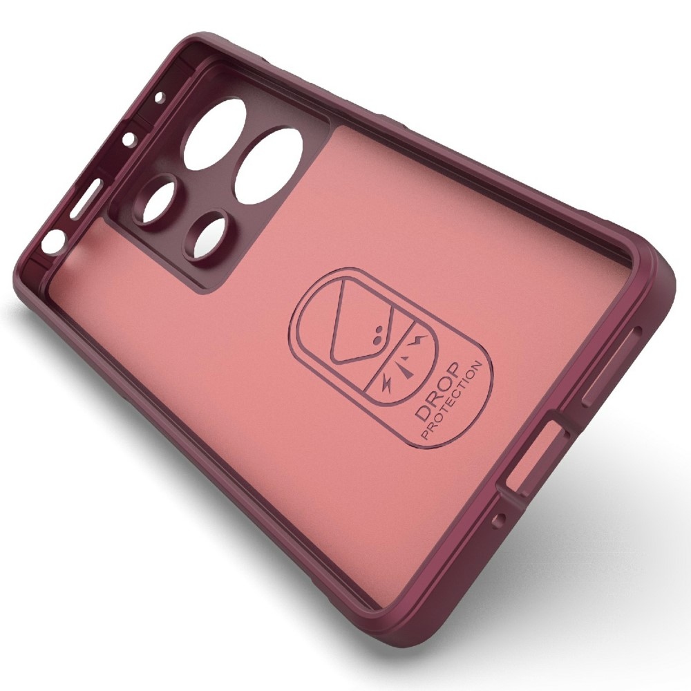 Rugg odolný gélový obal na Xiaomi Redmi Note 14S - vínový