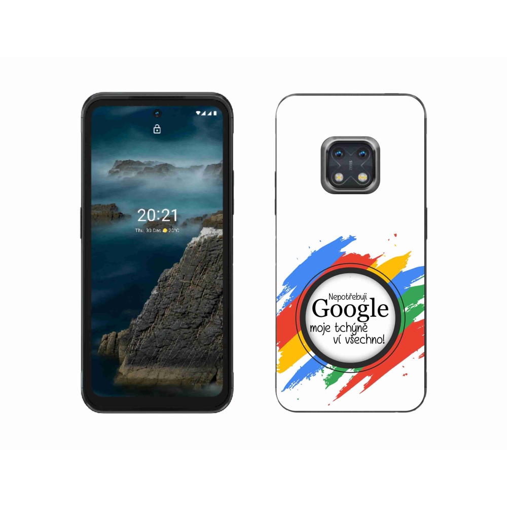 Gélový kryt mmCase na Nokia XR20 - svokra vie všetko biele pozadie