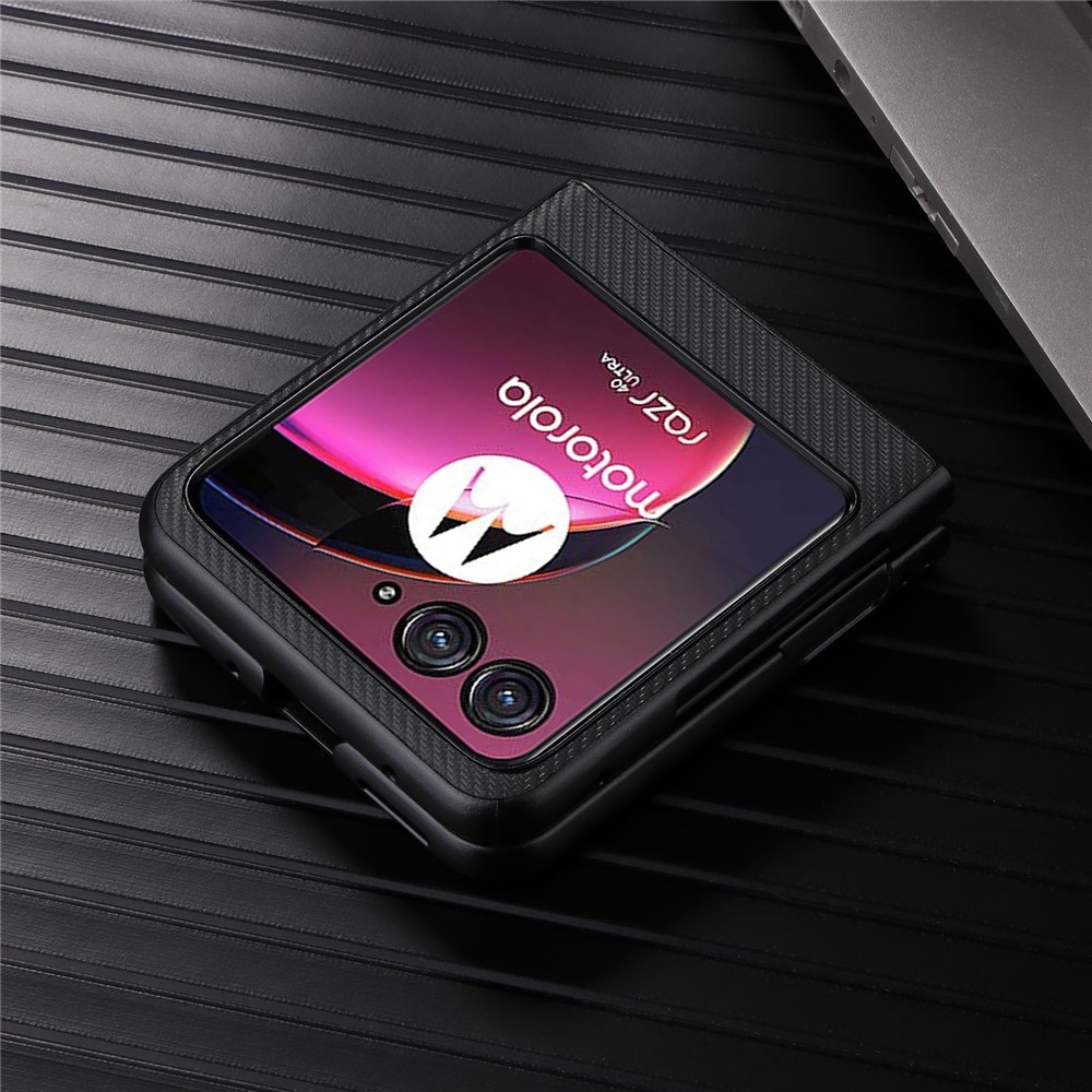 Textúry plastový kryt s umelou kožou na Motorola Razr 40 Ultra 5G - zelený