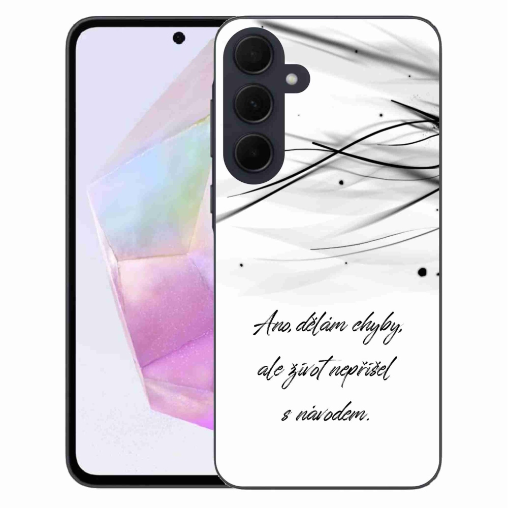 Gélový kryt mmCase na Samsung Galaxy A35 5G - citát biele pozadie