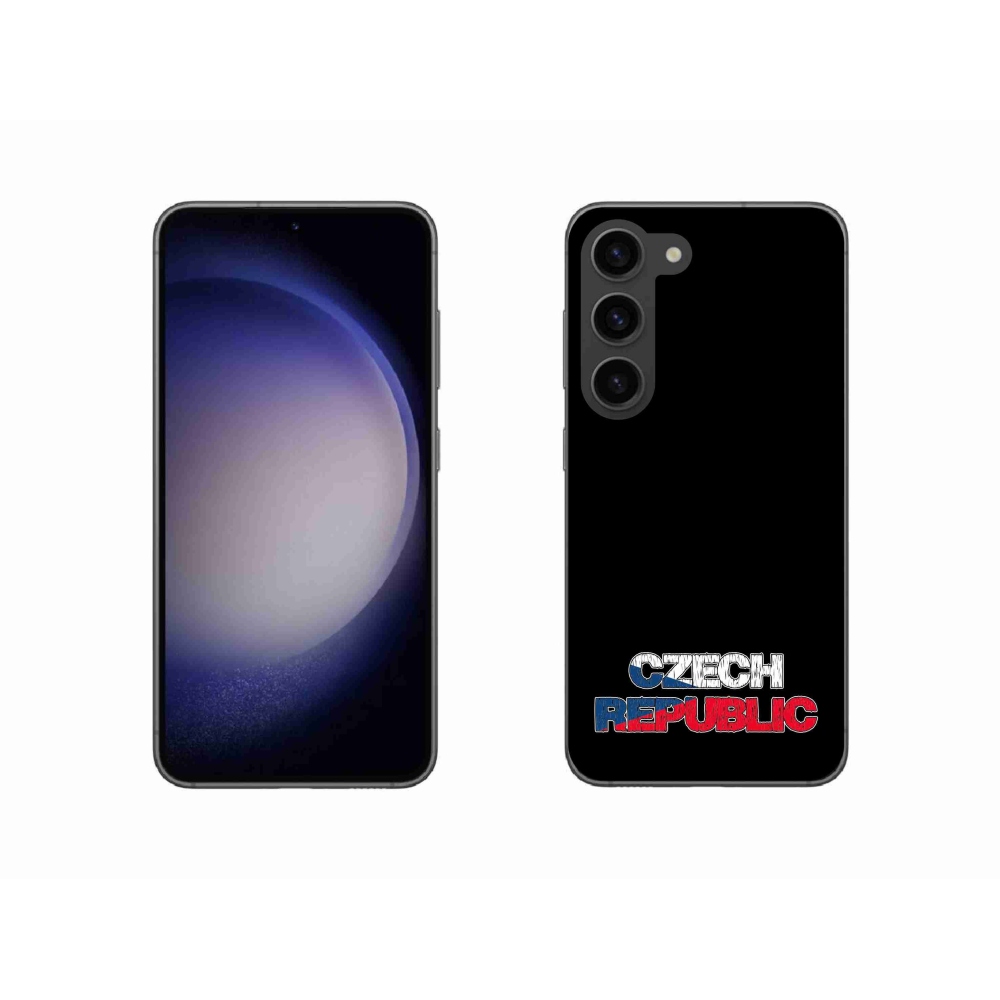 Gélový kryt mmCase na Samsung Galaxy S23 5G - Czech Republic čierne pozadie