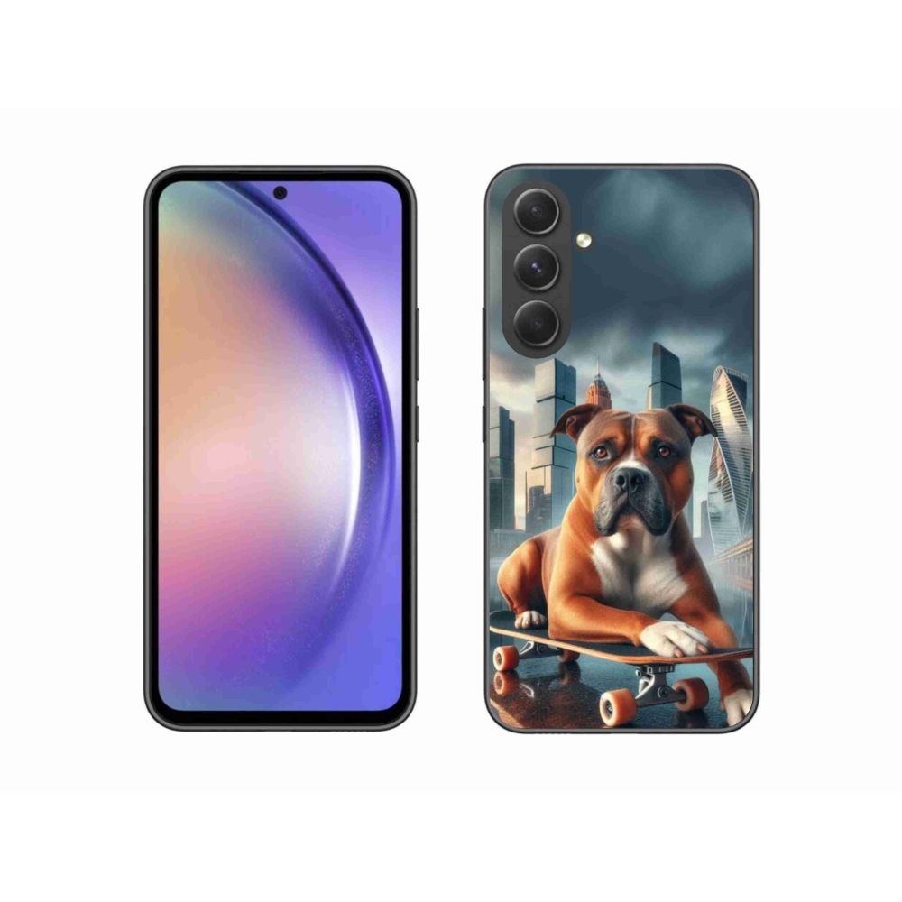 Gélový kryt mmCase na Samsung Galaxy A54 5G - pes na skateboarde