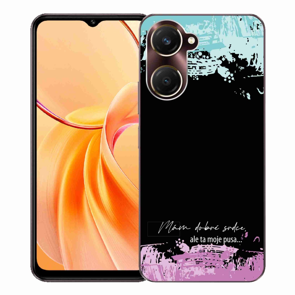 Gélový kryt mmCase na Vivo Y28s 5G - vtipný text 3 čierne pozadie