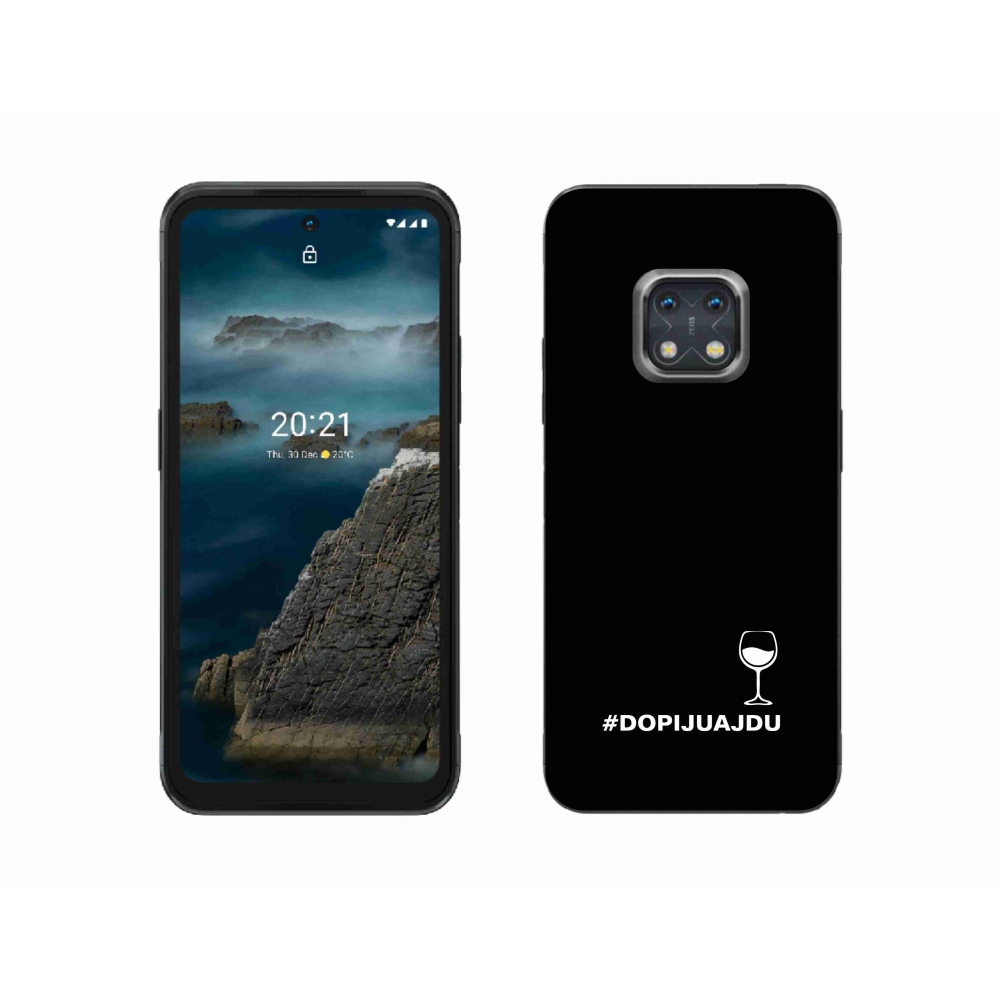 Gélový kryt mmCase na Nokia XR20 - vínny motív čierne pozadie