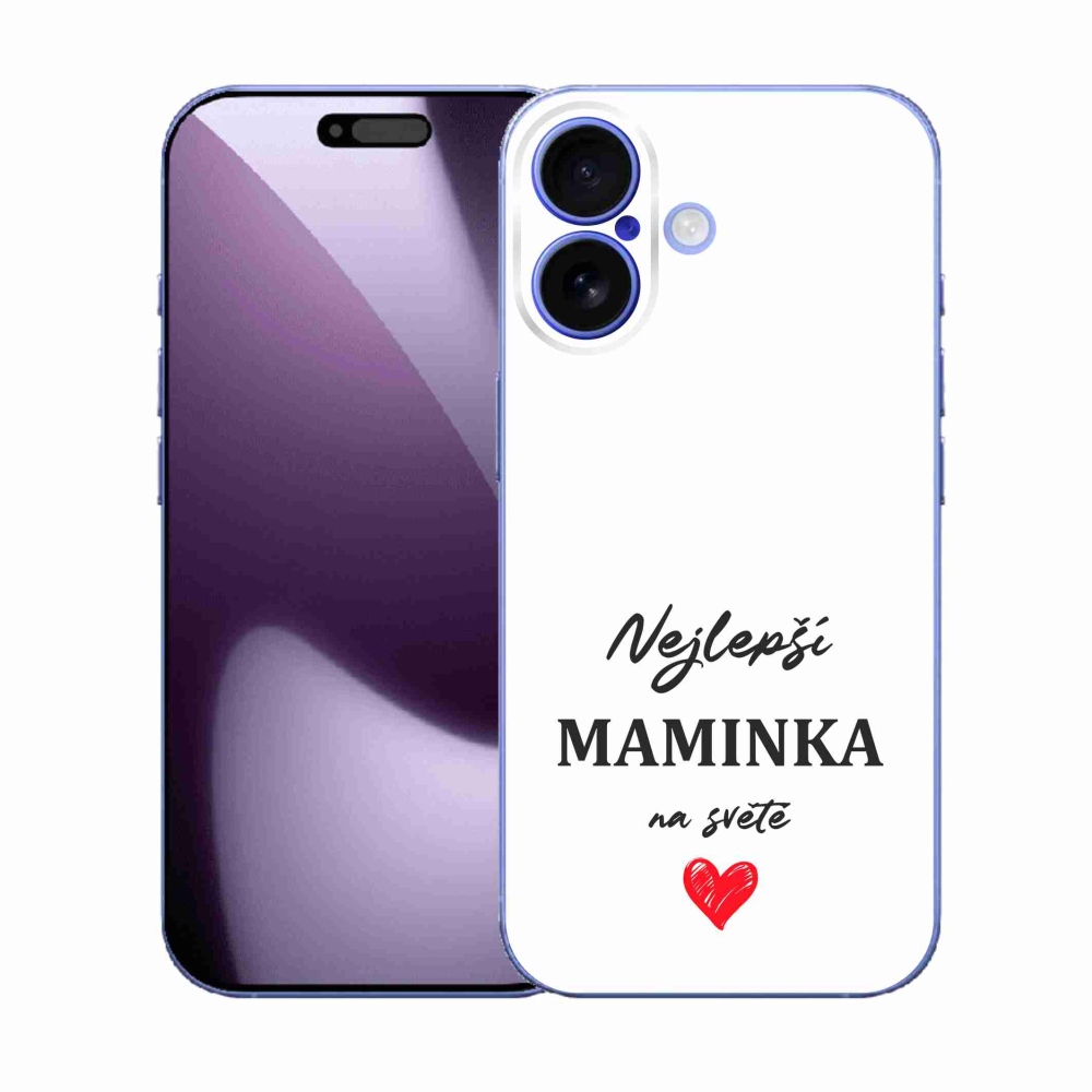 Gélový kryt mmCase na iPhone 17 - najlepšia mamička 1 biele pozadie
