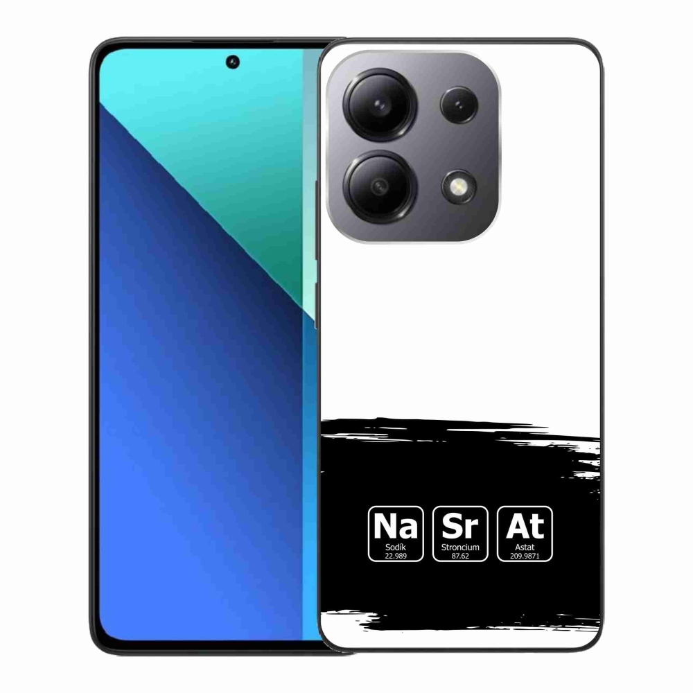 Gélový kryt mmCase na Xiaomi Redmi Note 13 - chemické prvky čiernobiele pozadie