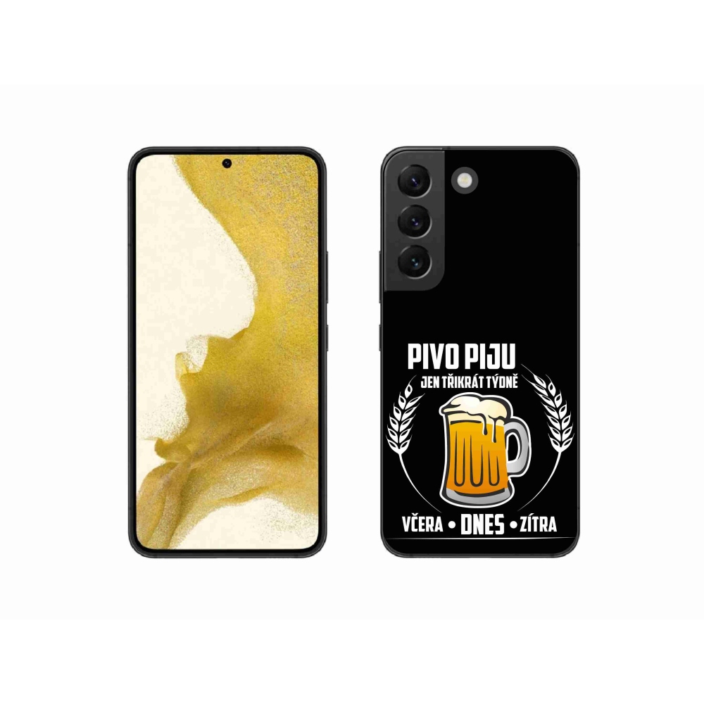 Gélový kryt mmCase na Samsung Galaxy S22 5G - pivný motív čierne pozadie