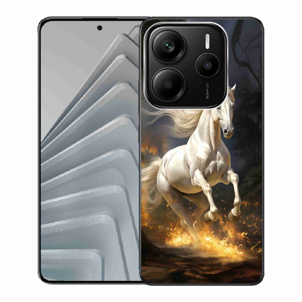 Gélový kryt mmCase na Xiaomi Redmi Note 14 5G - biely kôň 2