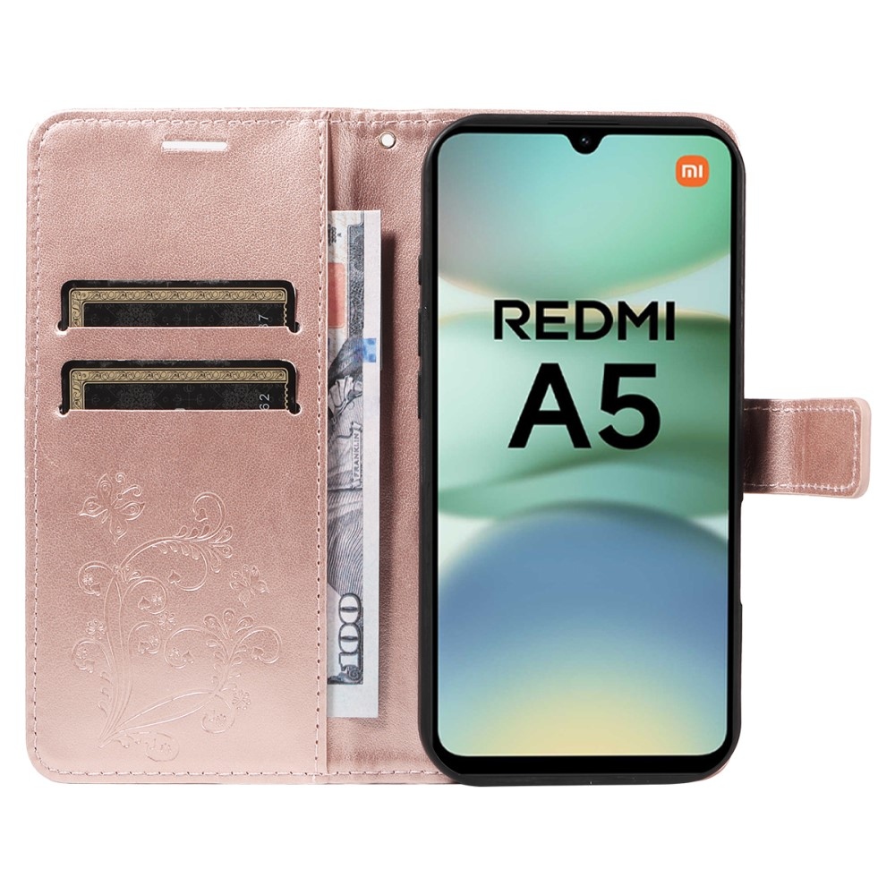 Big Butterfly knižkové puzdro na Xiaomi Redmi A5 (171.7x77.8x8.3mm) - ružovozlaté