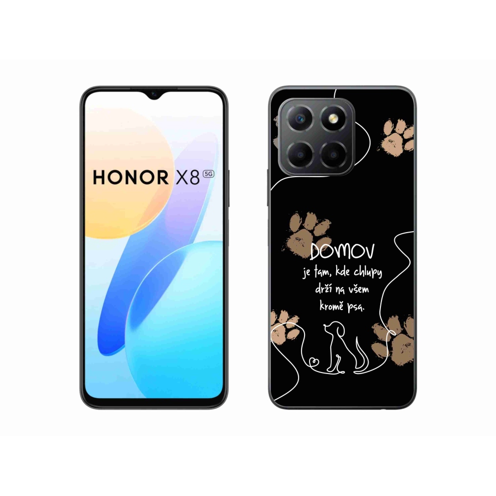 Gélový kryt mmCase na Honor X8 5G/Honor 70 Lite 5G - psí motív čierne pozadie