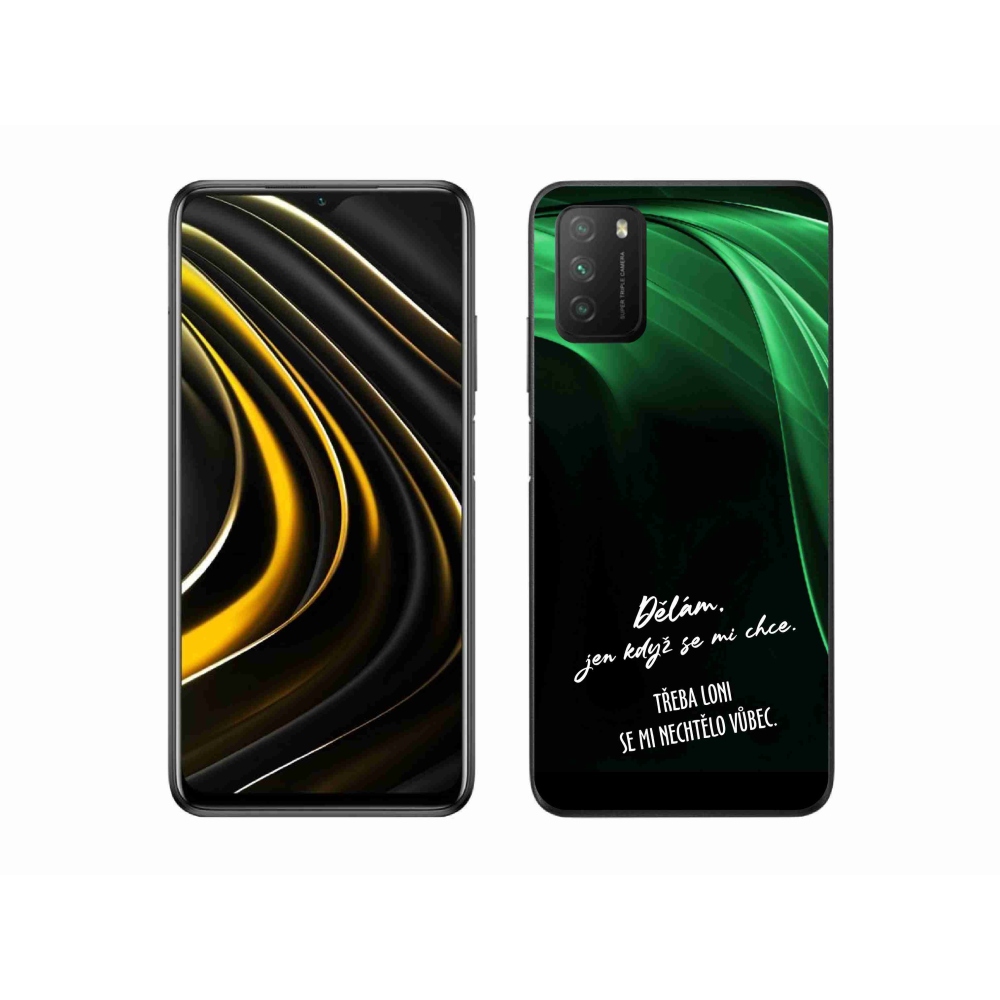 Gélový kryt mmCase na Xiaomi Poco M3 - vtipný text 12 čierne pozadie