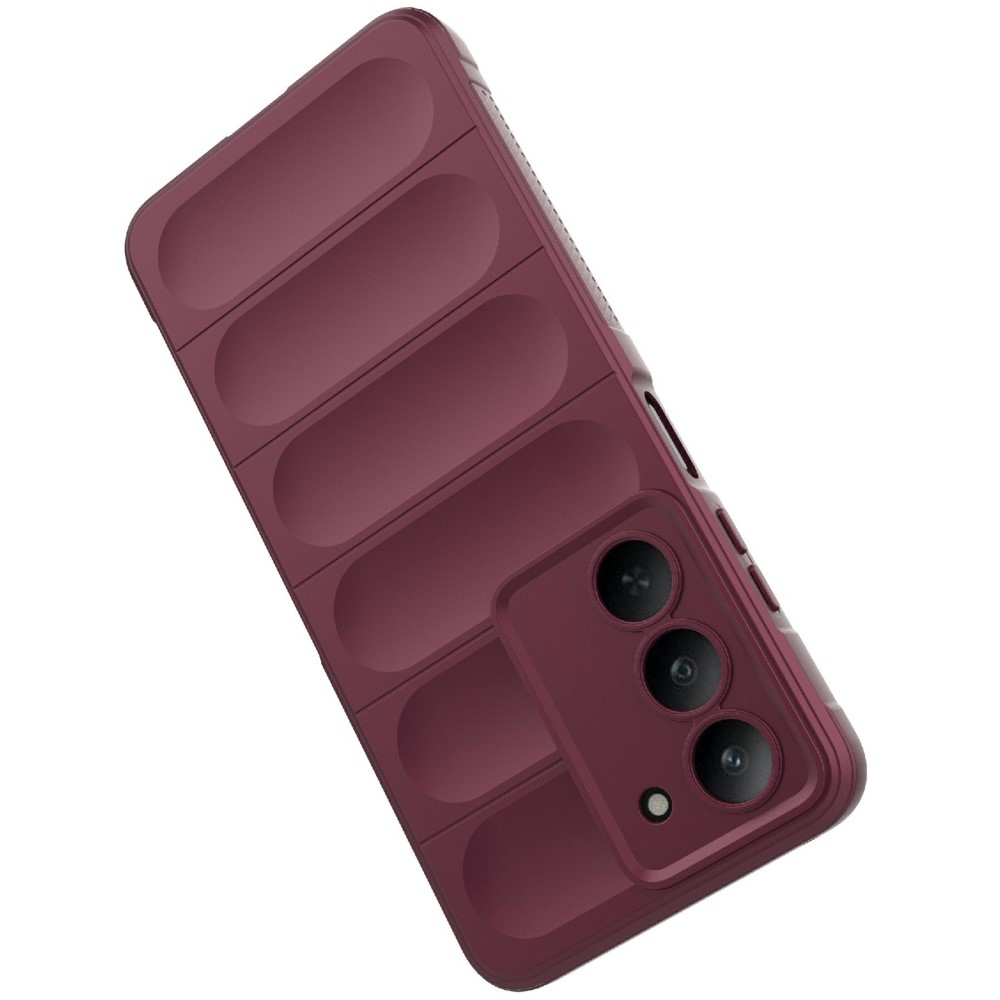 Rugg odolný gélový obal na Realme 14x 5G - vínový