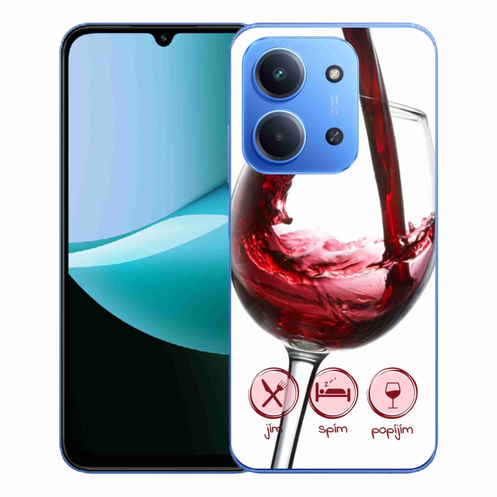 Gélový kryt mmCase na Xiaomi Redmi 15C 4G/5G (173mm) - pohár vína červené