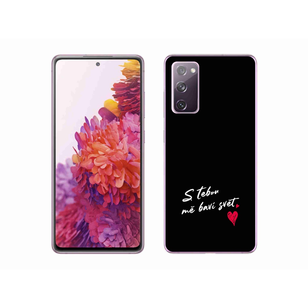 Gélový kryt mmCase na Samsung Galaxy S20 FE - zamilovaný text 1 čierne pozadie