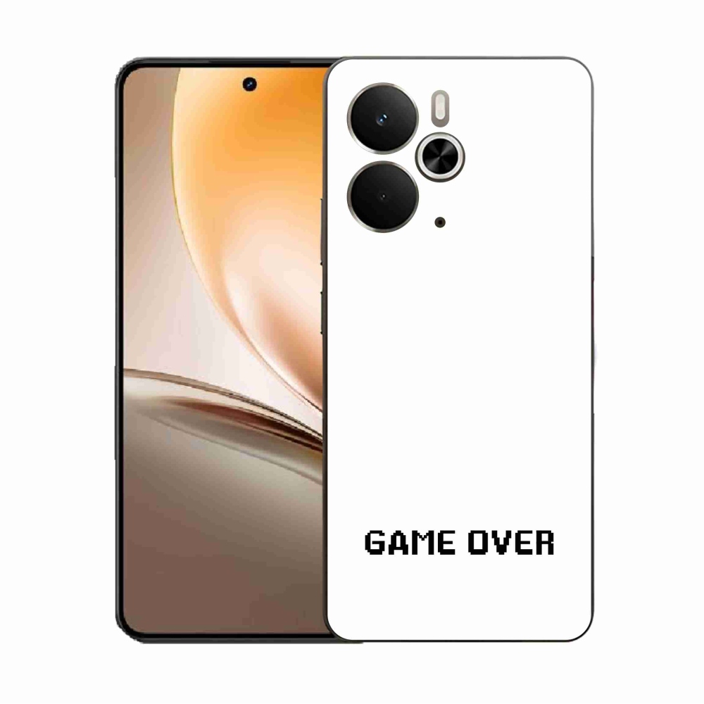 Gélový kryt mmCase na Realme 14 5G - game over biele pozadie