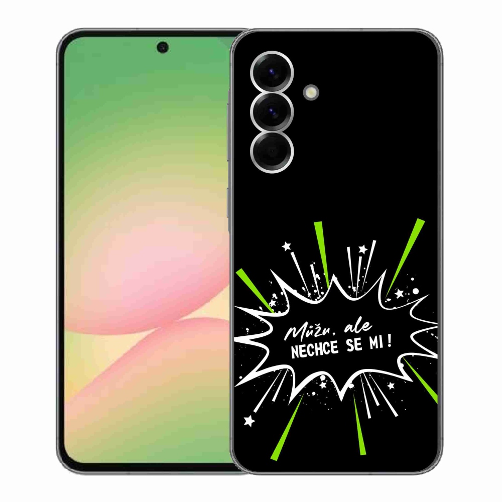 Gélový kryt mmCase na Samsung Galaxy A56 5G - vtipný text 11 čierne pozadie